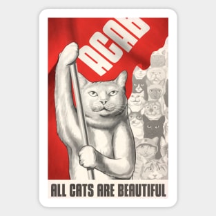 Soviet Cat Poster - All Cats Are Beautiful Magnet